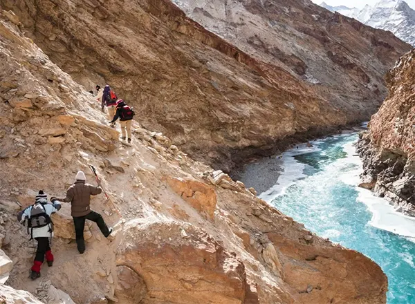 Hiking across Countryside